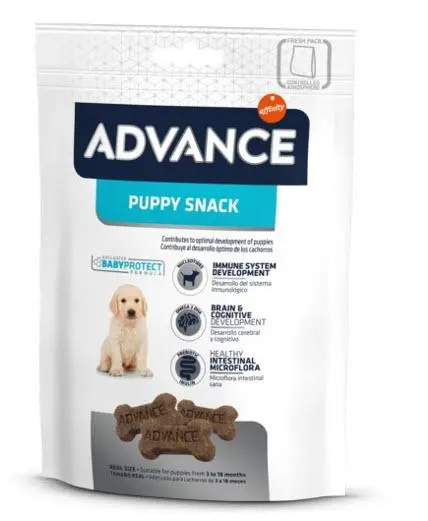 Deliciosos Snacks ADVANCE para Cachorros - Caja de 7x150gr