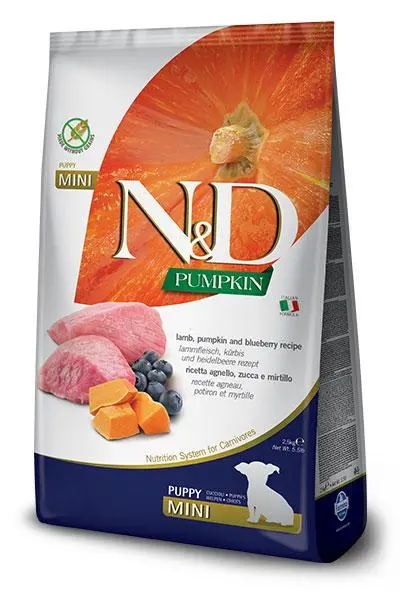 Alimento para Cachorros Mini de Cordero y Calabaza FARMINA ND 7KG - Nutrición Óptima para Tu Mascota