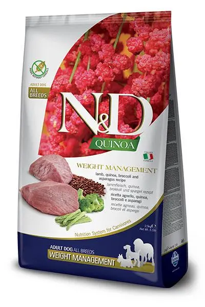 Control de Peso para Perros: Farmina ND Quinoa Cordero 2,5kg - Salud y Nutrición Óptima