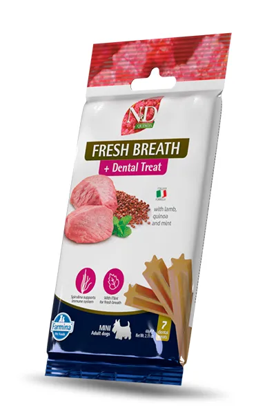 Snacks FARMINA ND Quinoa para Perros Adultos Mini - Aliento Fresco 15x60g