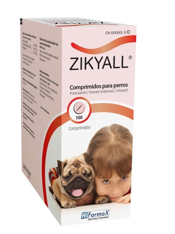 ZIKYALL Sabor 100 Comprimidos – Antiparasitario Interno para Perros | Prazicuantel