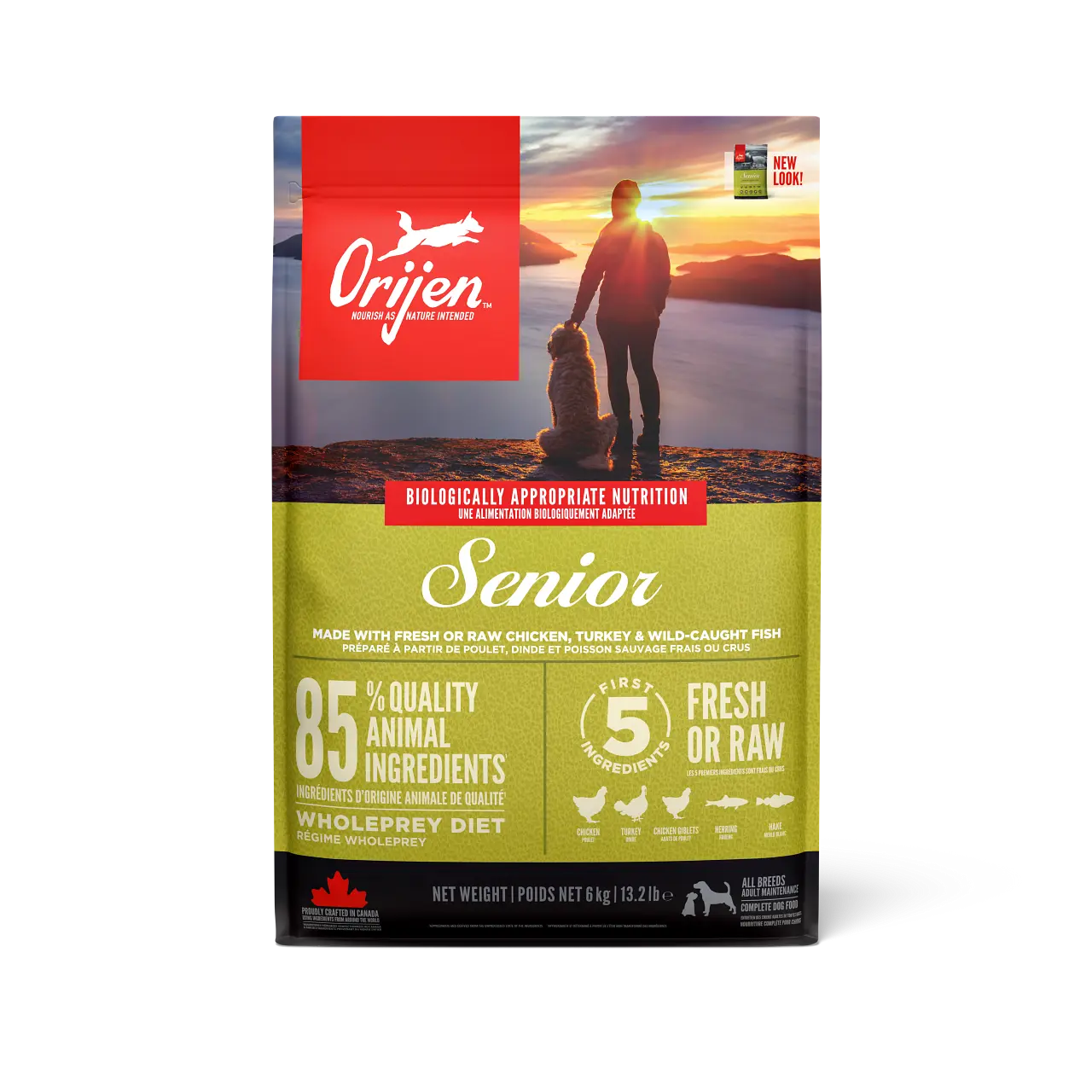 ORIJEN Canine Senior 6kg: Alimento Premium para Perros Mayores