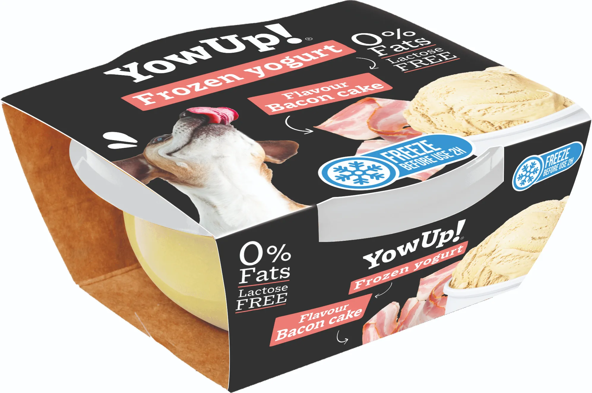 Delicioso Yogur Helado de Bacon YOW UP - Caja Display 12x110gr para Tiendas