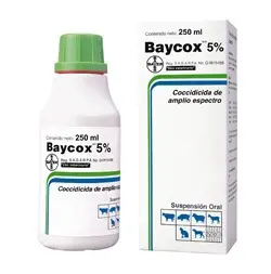 Baycox Multi 5% es una potente suspensión oral con toltrazurilo indicada para la prevención de la coccidiosis en terneros