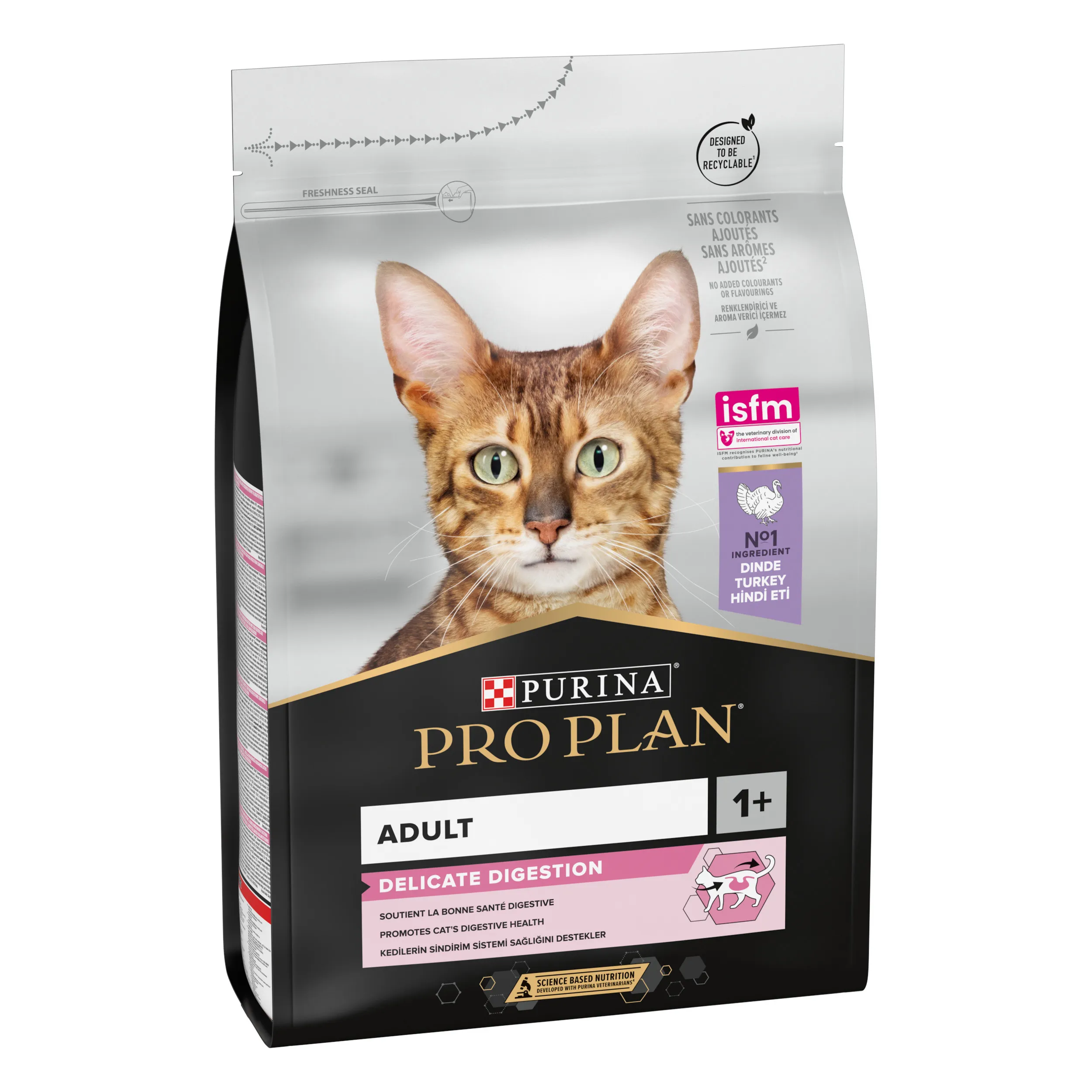 PRO PLAN Feline Delicate Optidiges Pavo 3kg - Alimento Seco para Gatos con Proteína para Músculos Fuertes y Sin Aditivos Artificiales