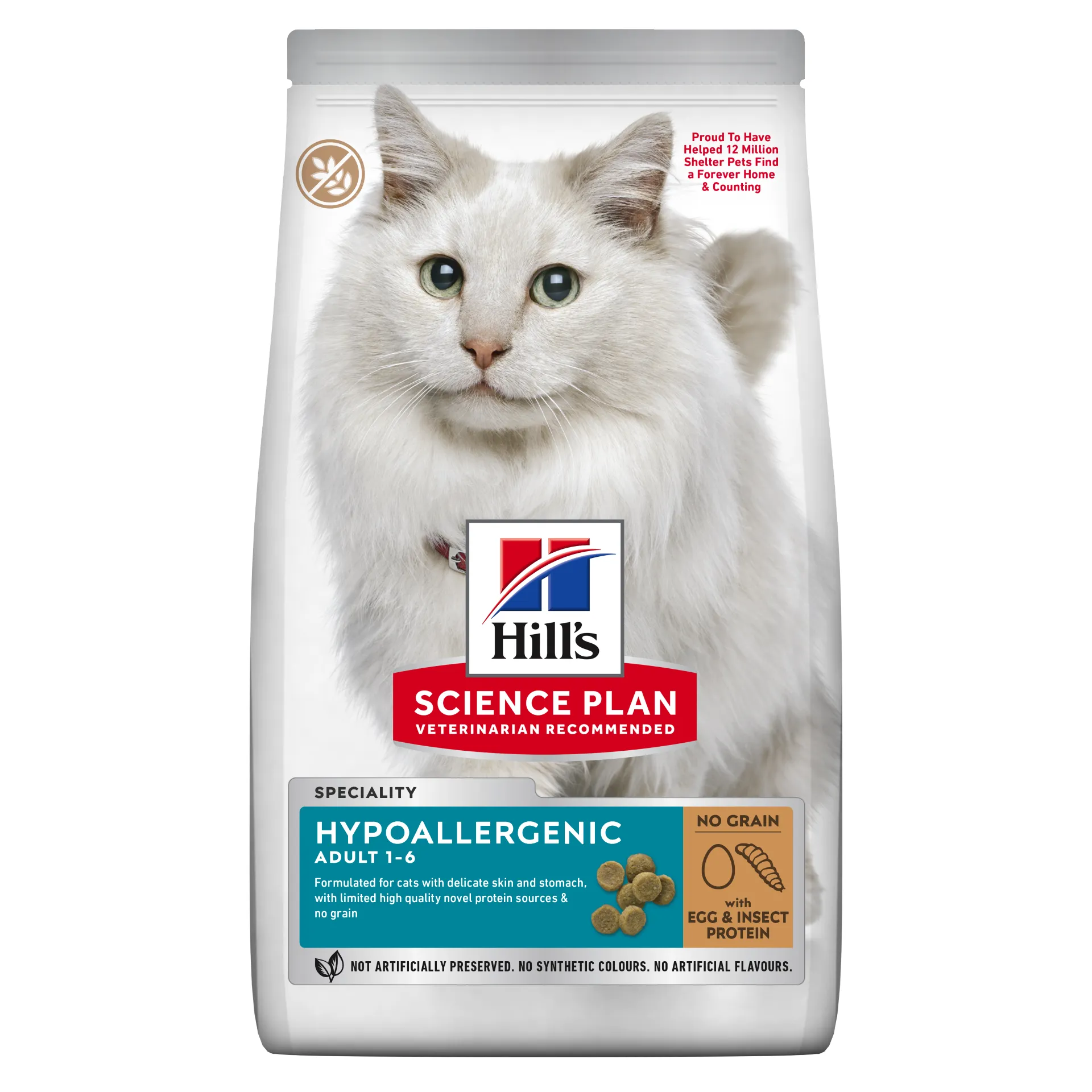 Hill's SP Feline Adult Hypoallergenic Huevo e Insectos 1.5kg - Alimento Seco Saludable para Gatos