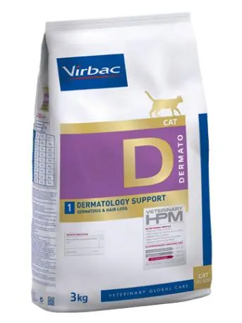 Virbac HPM Feline Dermatology Support D1 3kg: Cuidado Dermatológico para Gatos