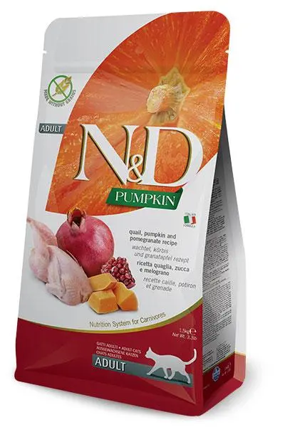 Farmina ND Cat Food: Grain-Free Quail & Pumpkin 5kg - Complete Adult Nutrition