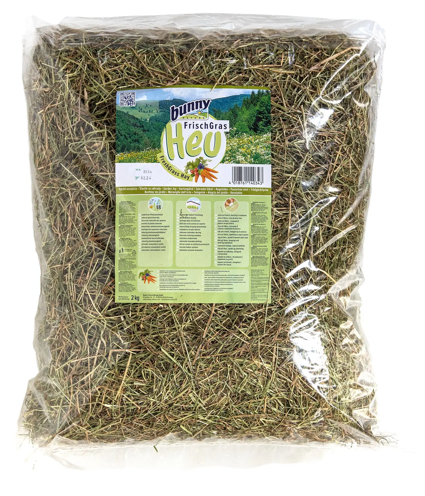 BUNNY HENO FRESCO JARDIN FELIZ CON VEGETALES Y FLORES 2KG