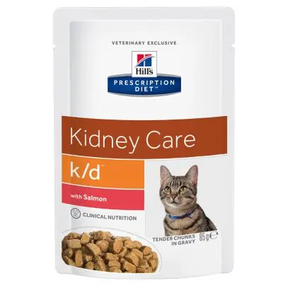 Pack de 12 Sobres HILL’S HPD Feline K/D Salmón 85g: Nutrición Óptima para Gatos